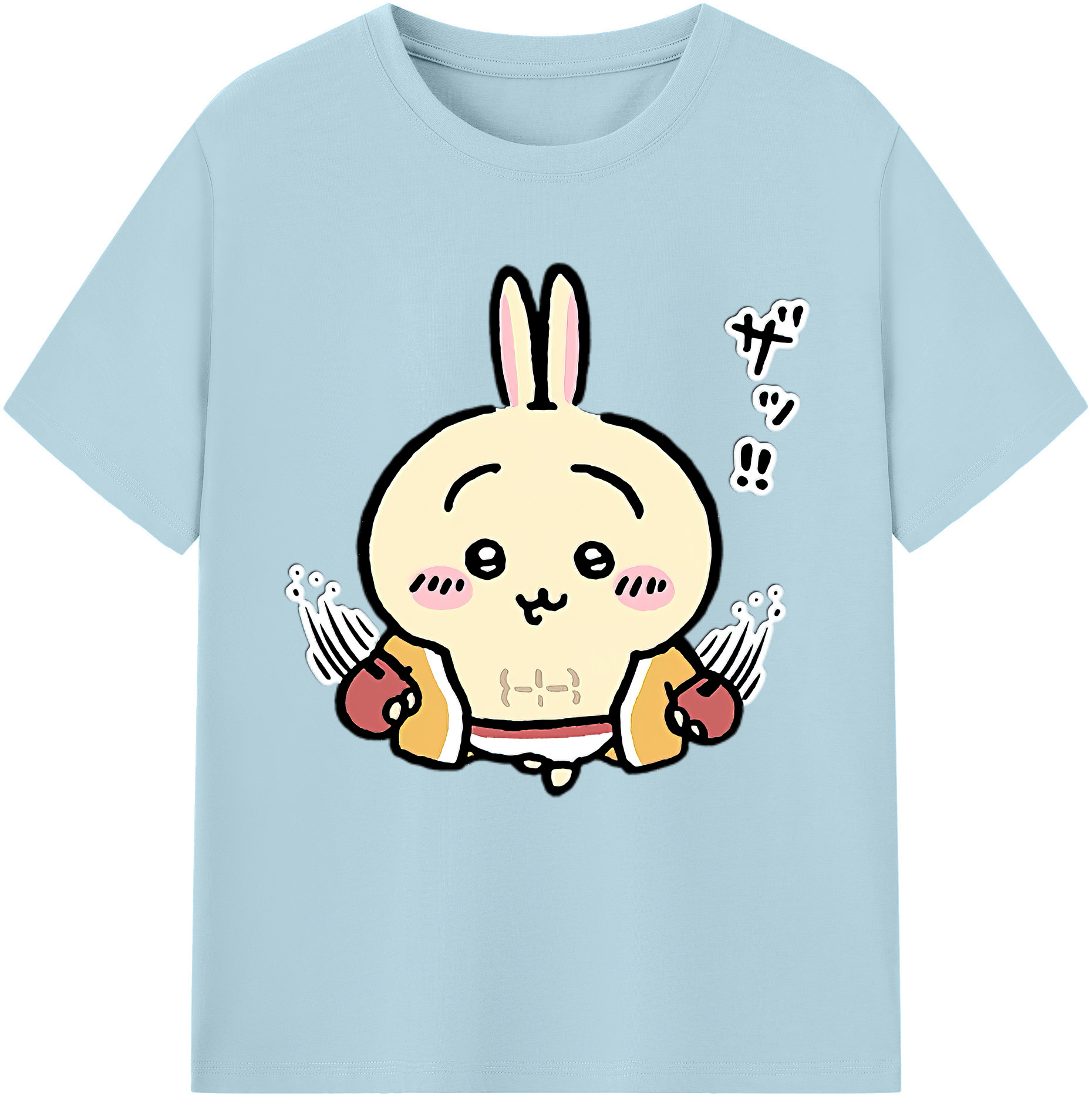 （画像用） ちいかわ うさぎ Chii-kawa usagi 綿100％半袖Tシャツ（フロントプリント）
